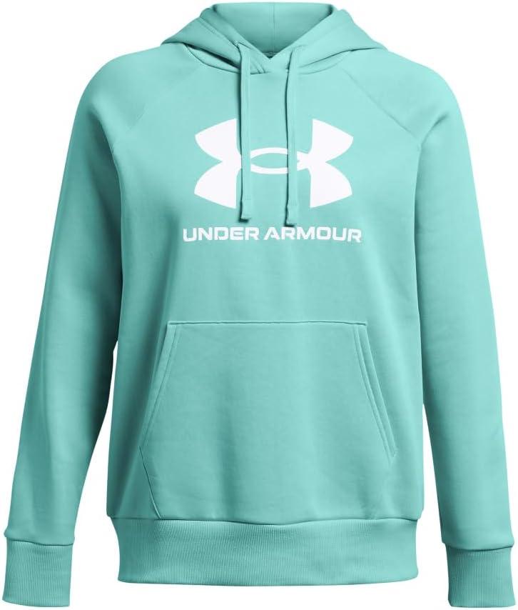 imageUnder Armour womens Rival Fleece Big Logo Hoodie482 Radial Turquoise   White