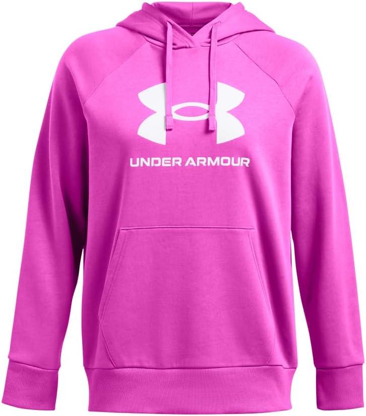imageUnder Armour womens Rival Fleece Big Logo Hoodie572 Vivid Magenta   White