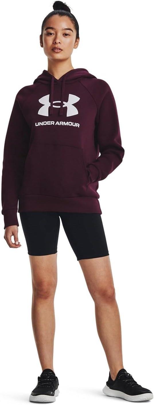imageUnder Armour womens Rival Fleece Big Logo Hoodie600 Dark Maroon   White