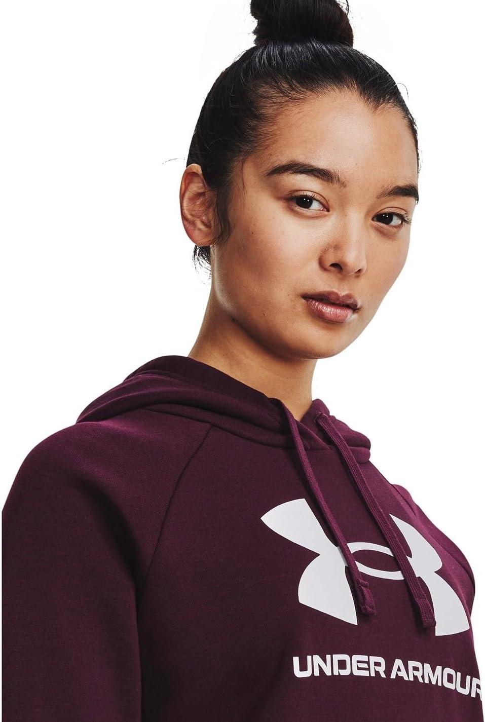 imageUnder Armour womens Rival Fleece Big Logo Hoodie600 Dark Maroon   White