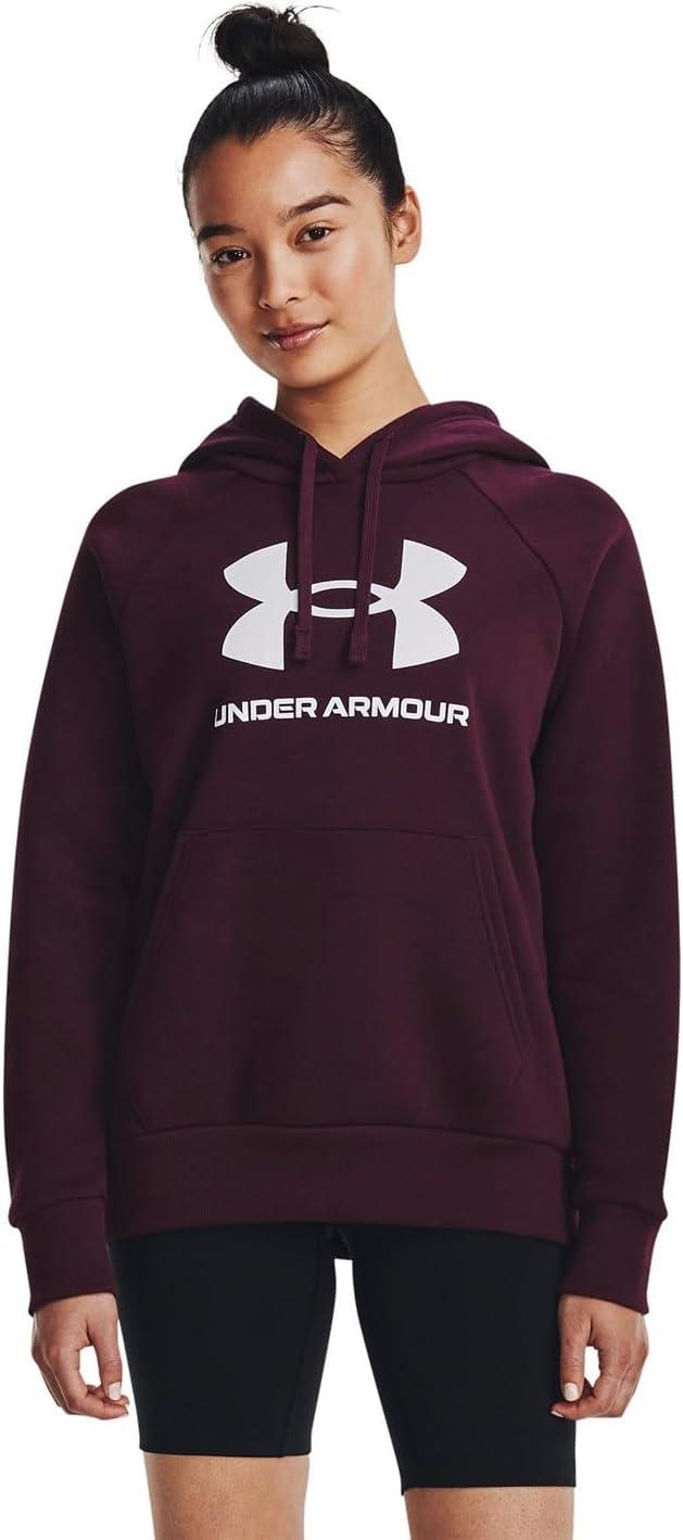 imageUnder Armour womens Rival Fleece Big Logo Hoodie600 Dark Maroon   White