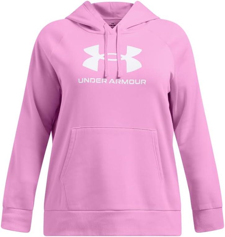imageUnder Armour womens Rival Fleece Big Logo Hoodie638 Stellar Pink   White