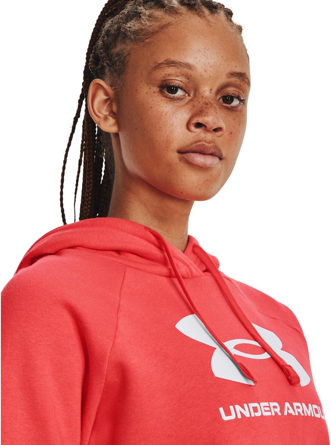 imageUnder Armour womens Rival Fleece Big Logo Hoodie690 Venom Red   White