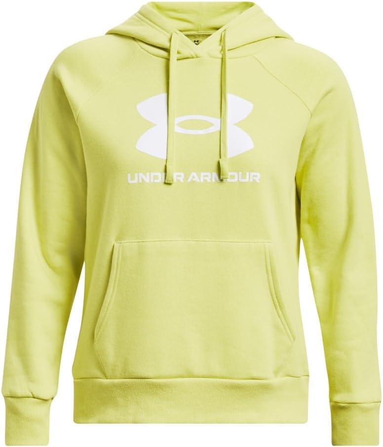 imageUnder Armour womens Rival Fleece Big Logo Hoodie743 Lime Yellow   White