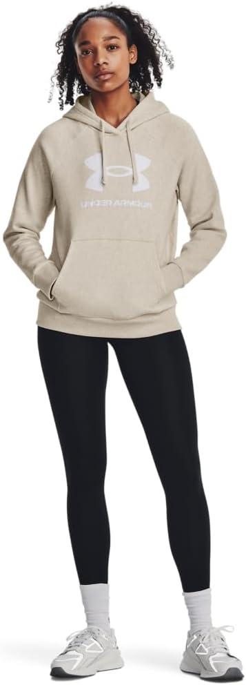 imageUnder Armour womens Rival Fleece Big Logo Hoodie784 Oatmeal Light Heather   White