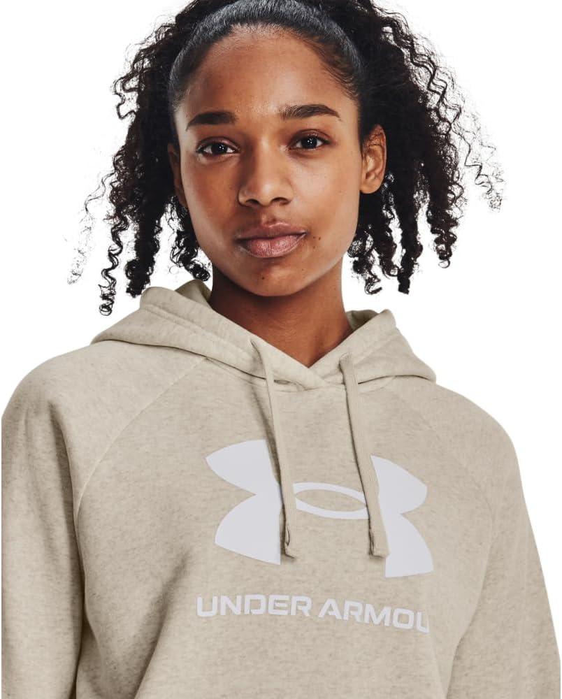 imageUnder Armour womens Rival Fleece Big Logo Hoodie784 Oatmeal Light Heather   White