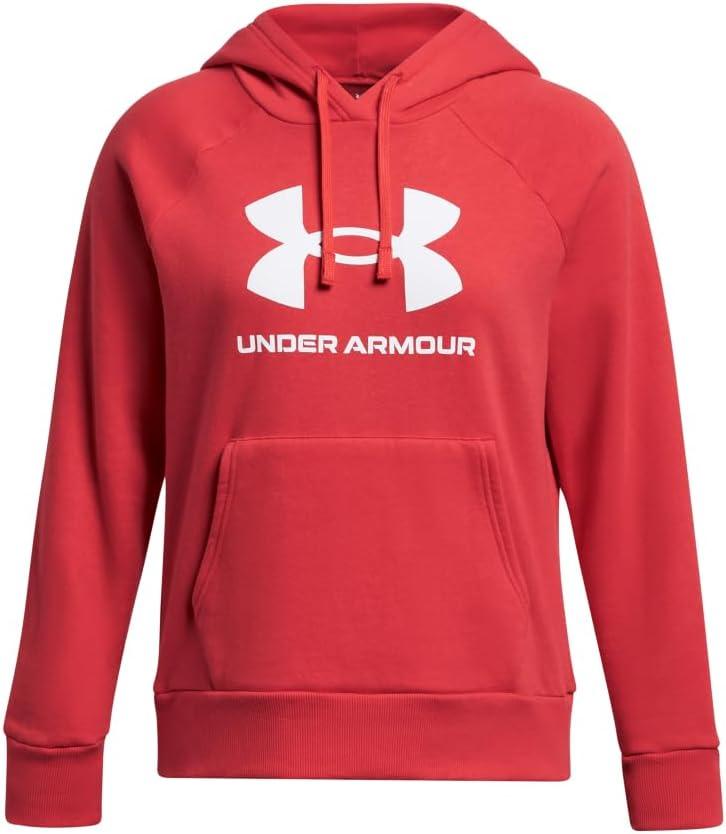 imageUnder Armour womens Rival Fleece Big Logo Hoodie814 Red Solstice   White