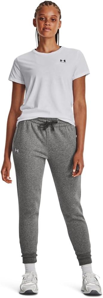 imageUnder Armour womens Rival Fleece Joggers025 Castlerock Light Heather   White