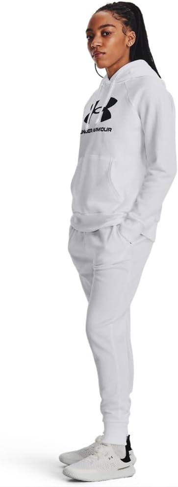 imageUnder Armour womens Rival Fleece Joggers100 White   Black