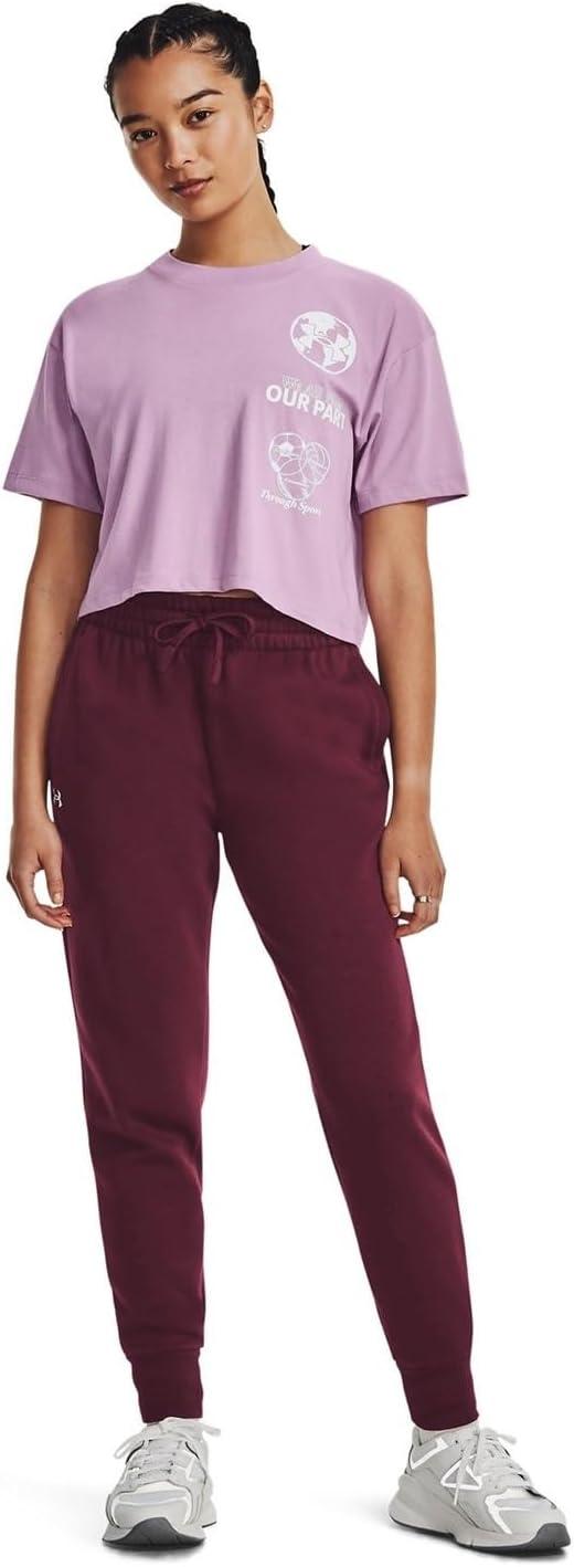 imageUnder Armour womens Rival Fleece Joggers600 Dark Maroon   White