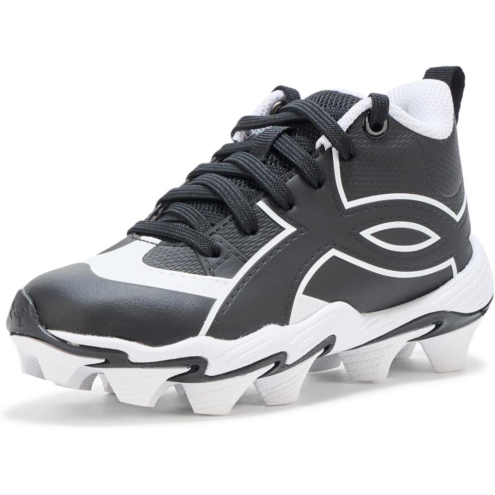 imageUnder Armour BabyBoys Leadoff Icon Mid Rm Jr Baseball Cleats Sneaker001 BlackWhiteBlack