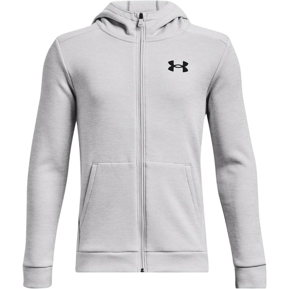 imageUnder Armour Boys Armourfleece Full Zip Hoodie014 Halo Gray   Black