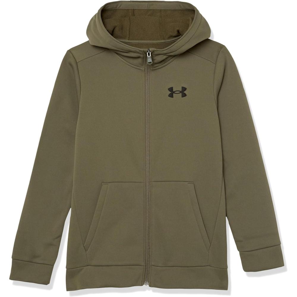 imageUnder Armour Boys Armourfleece Full Zip Hoodie390 Marine Od Green   Black