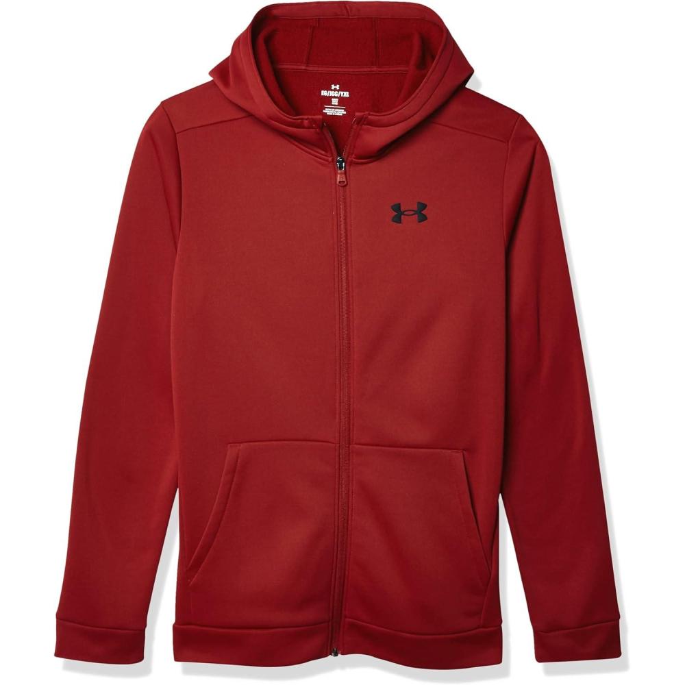 imageUnder Armour Boys Armourfleece Full Zip Hoodie610 Stadium Red   Black