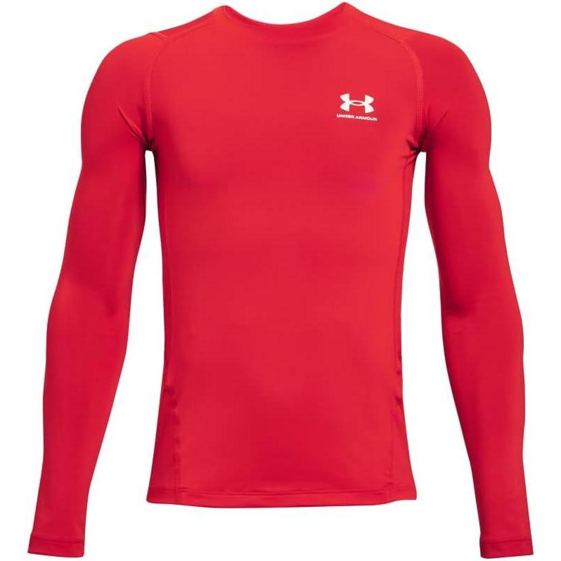 imageUnder Armour Boys HeatGear Armour LongSleeve TShirt600 Red   White