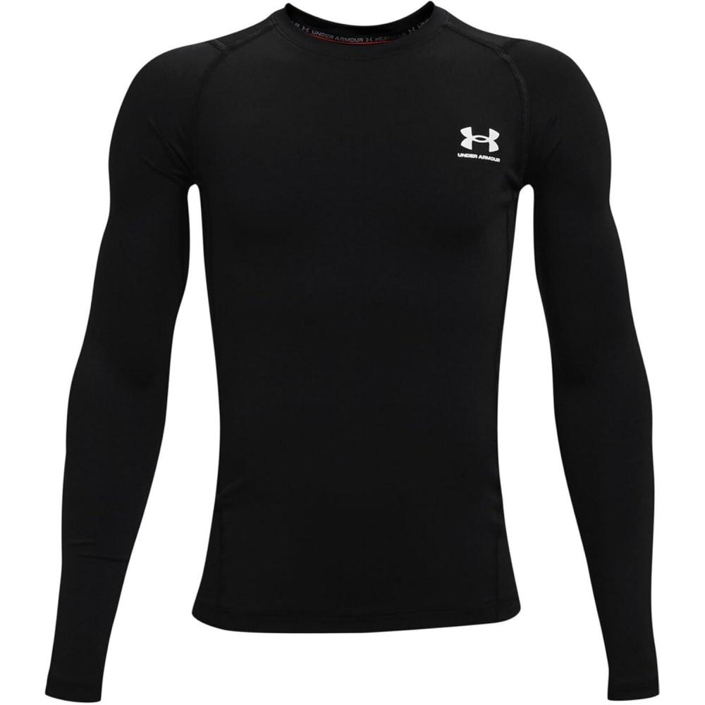 imageUnder Armour Boys HeatGear Armour LongSleeve TShirtBlack 001Pitch Gray