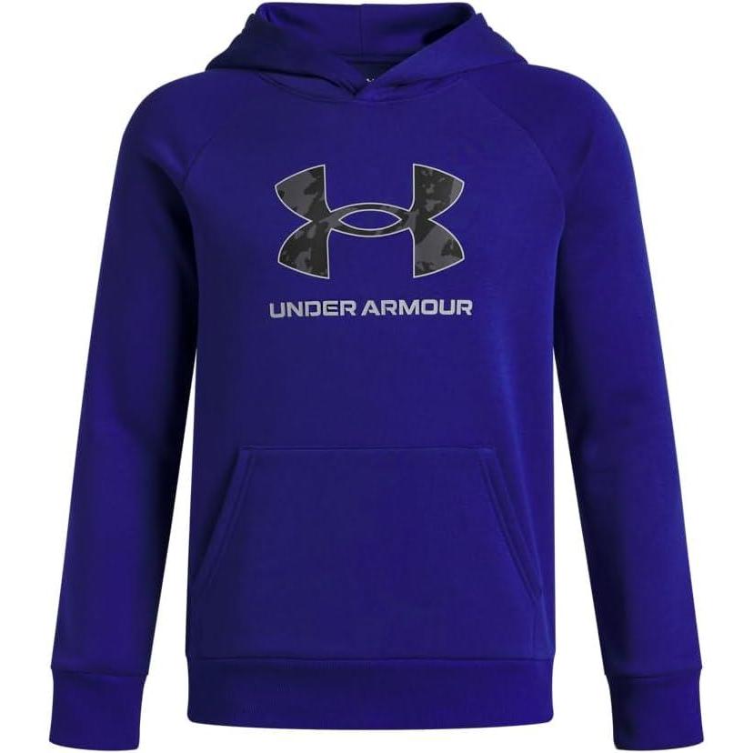 imageUnder Armour Boys Rival Fleece Big Logo Print Fill Hoodie400 Royal   Black