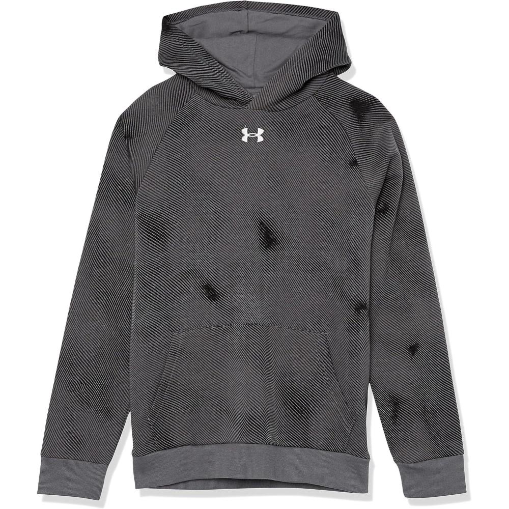 imageUnder Armour Boys Rival Fleece Printed Hoodie001 Black   White