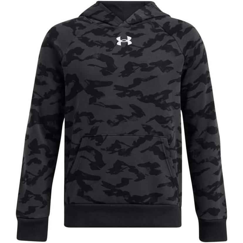imageUnder Armour Boys Rival Fleece Printed Hoodie001 Black  Anthracite  White