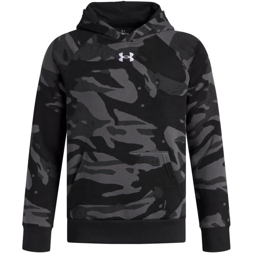 imageUnder Armour Boys Rival Fleece Printed Hoodie002 Black  Anthracite  White