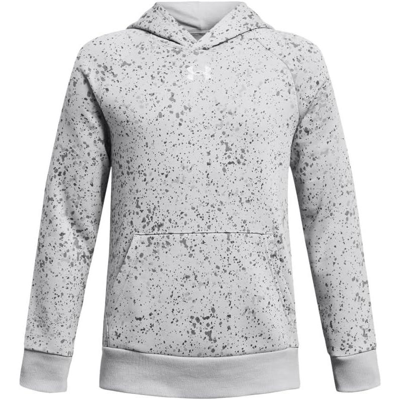 imageUnder Armour Boys Rival Fleece Printed Hoodie011 Mod Gray   White
