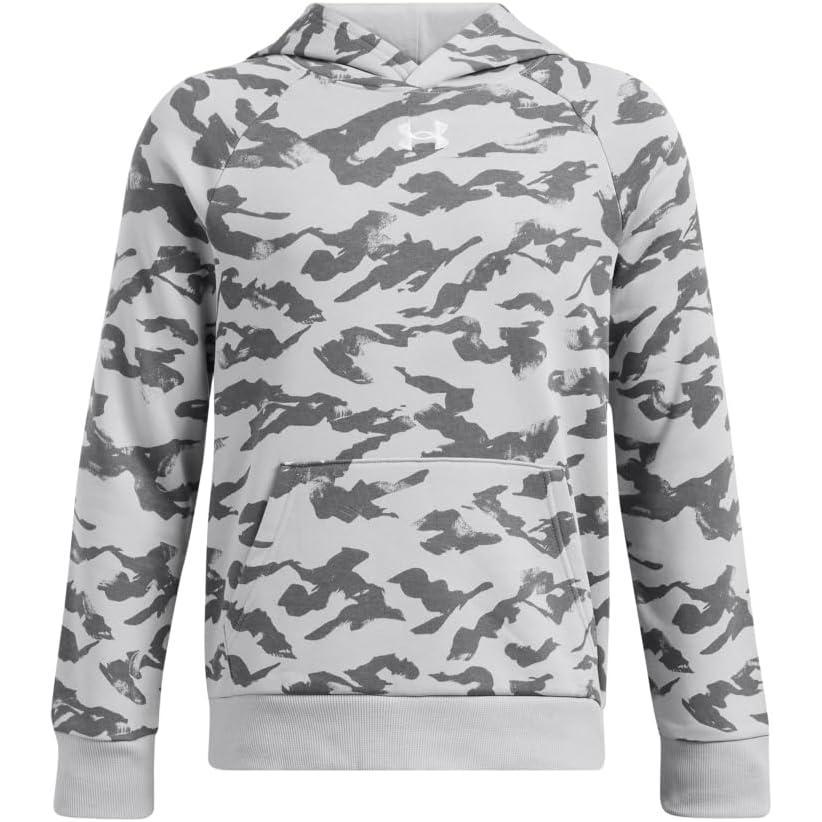 imageUnder Armour Boys Rival Fleece Printed Hoodie011 Mod Gray  Castlerock  White
