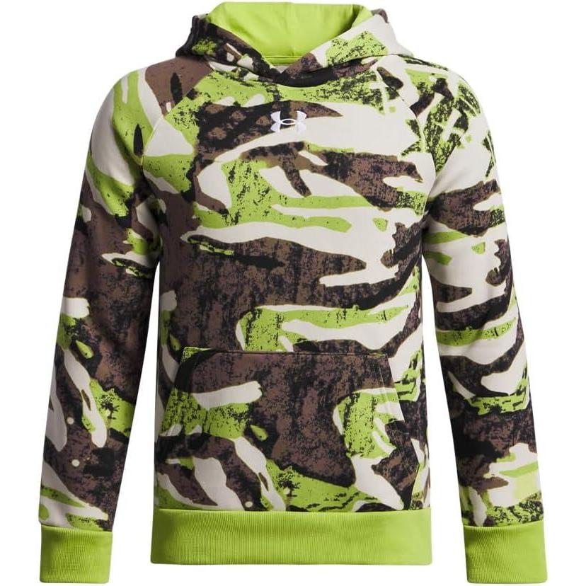 imageUnder Armour Boys Rival Fleece Printed Hoodie326 Green Vibe   White
