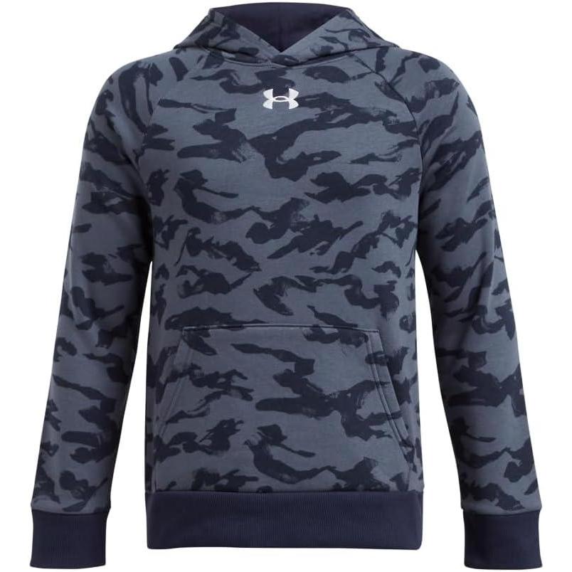 imageUnder Armour Boys Rival Fleece Printed Hoodie410 Midnight Navy  Downpour Gray  White