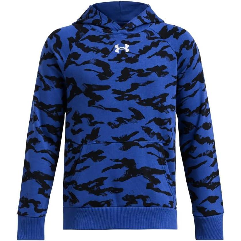 imageUnder Armour Boys Rival Fleece Printed Hoodie432 Tech Blue  Black  White