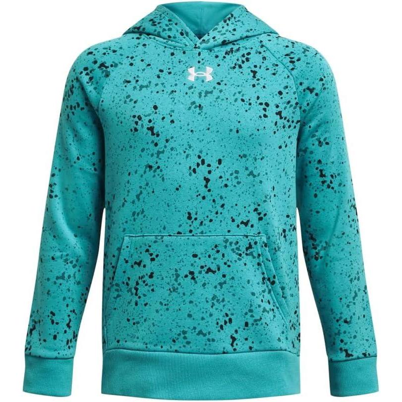 imageUnder Armour Boys Rival Fleece Printed Hoodie464 Circuit Teal   White
