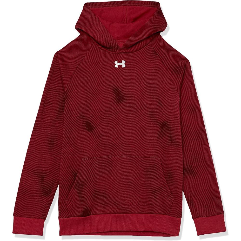 imageUnder Armour Boys Rival Fleece Printed Hoodie600 Dark Maroon   White