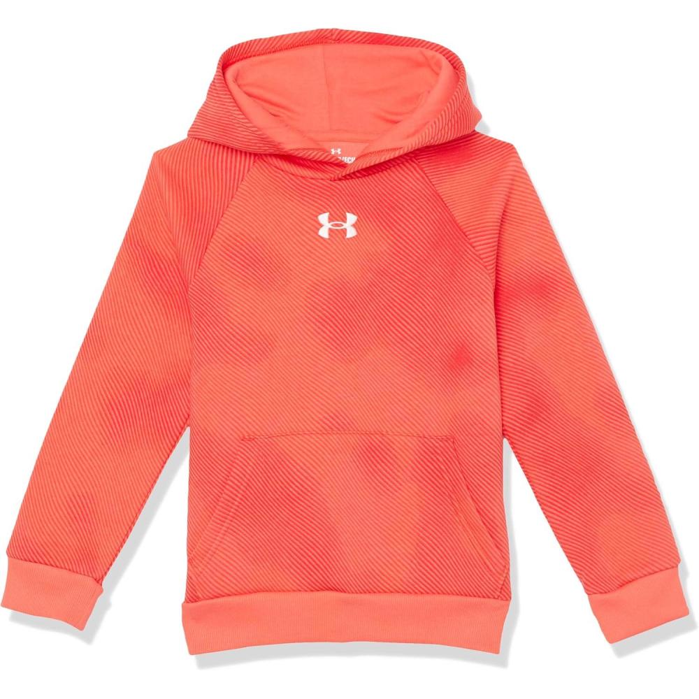 imageUnder Armour Boys Rival Fleece Printed Hoodie690 Venom Red   White
