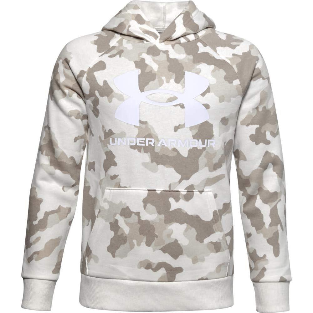 imageUnder Armour Boys Rival Fleece Printed HoodieHighland Buff 200Onyx White