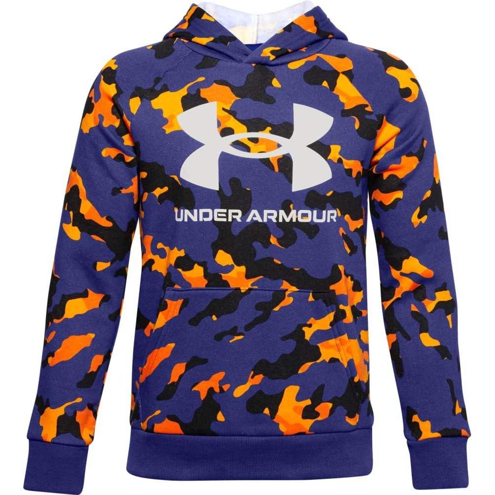 imageUnder Armour Boys Rival Fleece Printed HoodieSmalt Blue 414Onyx White