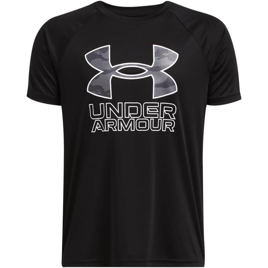 imageUnder Armour Boys Tech Hybrid Printed Fill ShortSleeve TShirt003 Black  Titan Gray  White