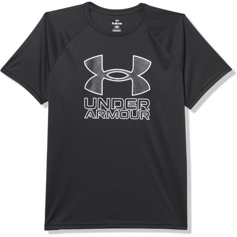 imageUnder Armour Boys Tech Hybrid Printed Fill ShortSleeve TShirt005 Black   White
