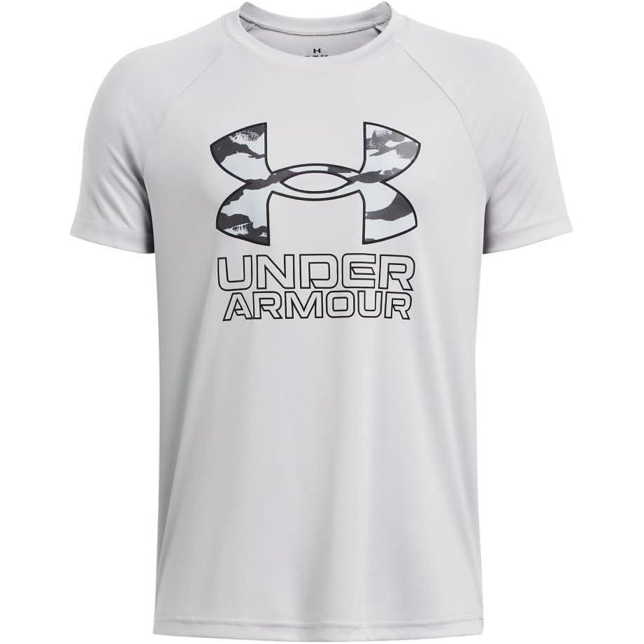 imageUnder Armour Boys Tech Hybrid Printed Fill ShortSleeve TShirt012 Mod Gray  Mod Gray  Black