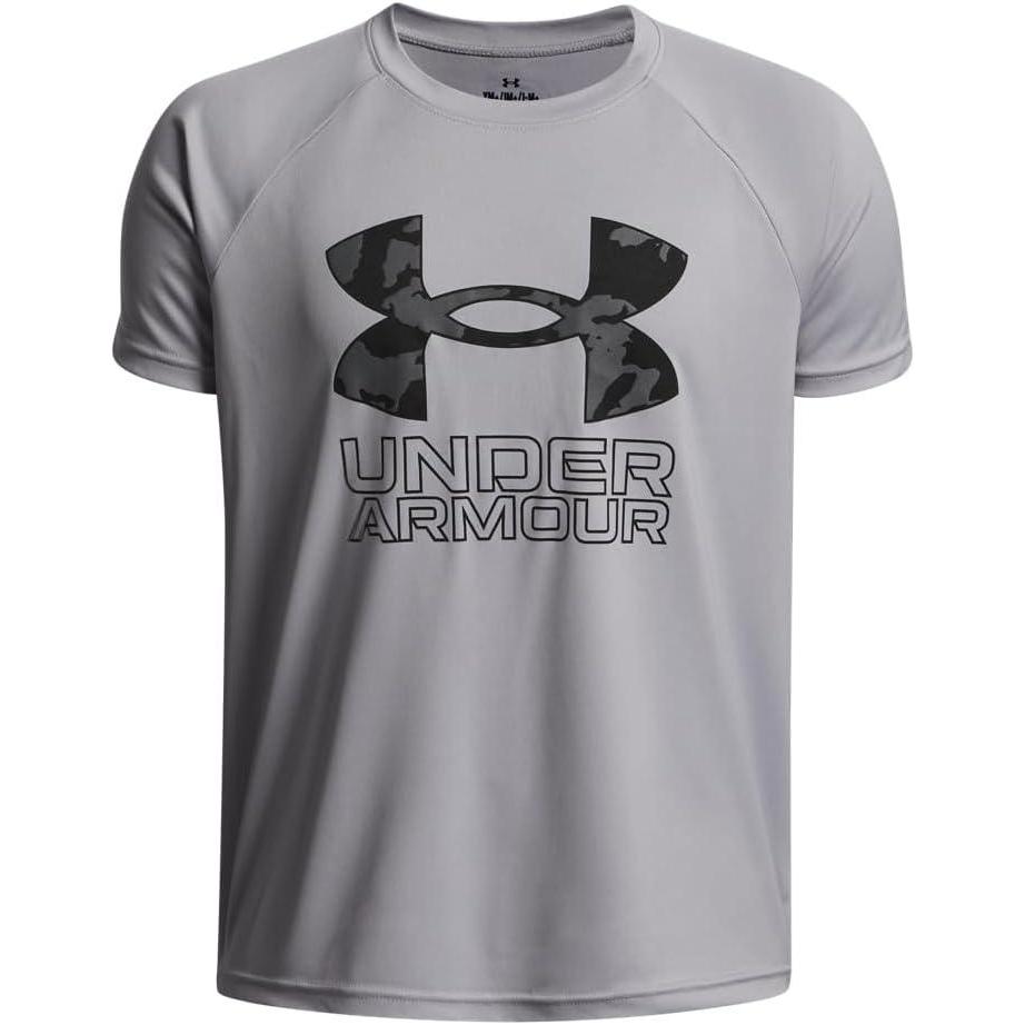 imageUnder Armour Boys Tech Hybrid Printed Fill ShortSleeve TShirt013 Mod Gray   Black