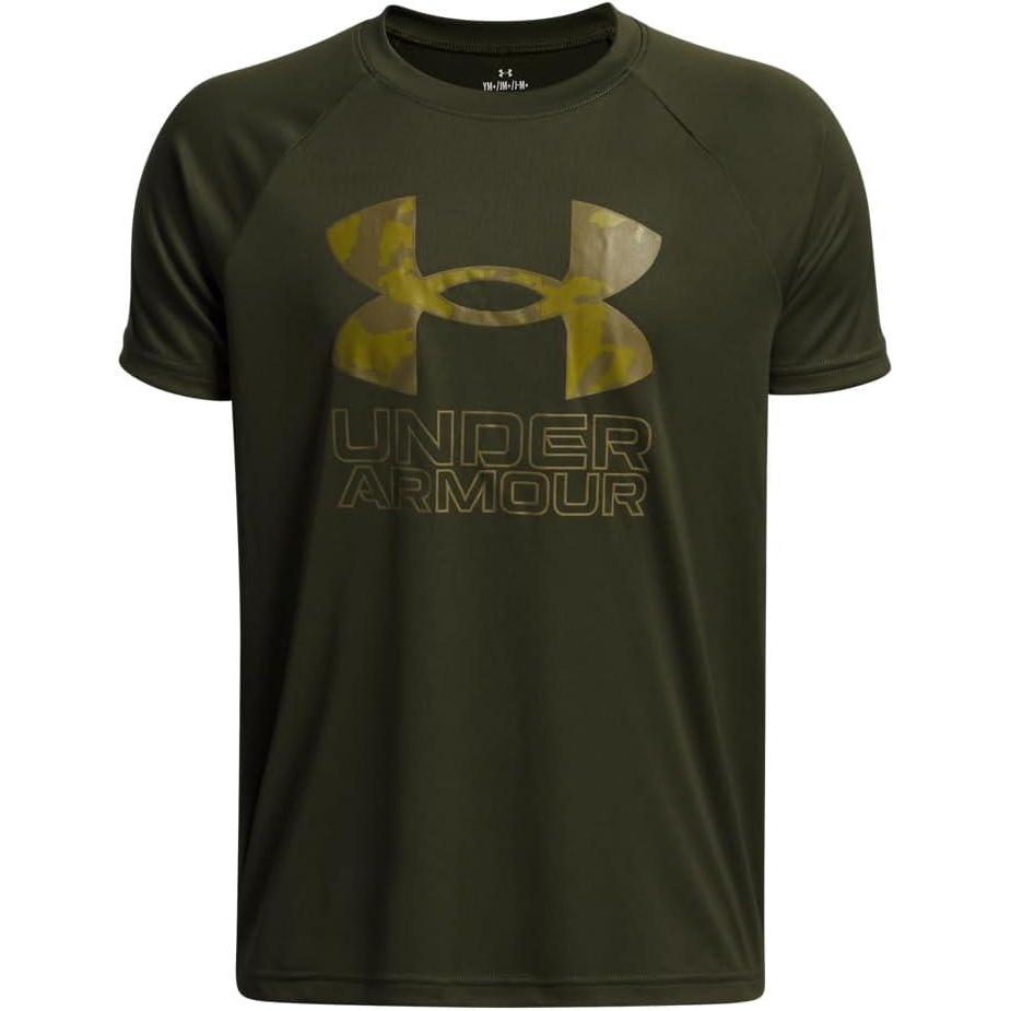 imageUnder Armour Boys Tech Hybrid Printed Fill ShortSleeve TShirt308 Expedition Green   Green Legacy