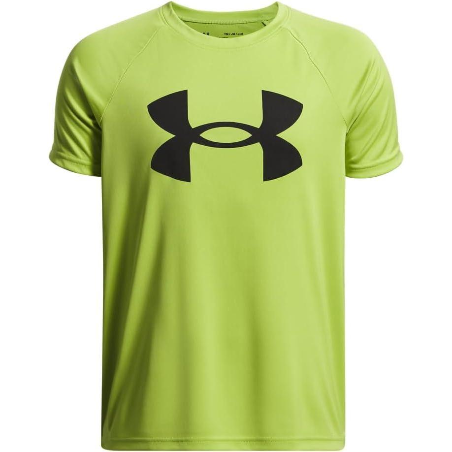 imageUnder Armour Boys Tech Hybrid Printed Fill ShortSleeve TShirt326 Green Vibe   Black