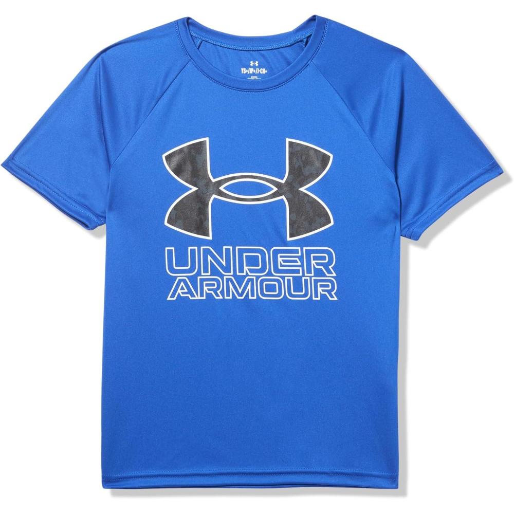 imageUnder Armour Boys Tech Hybrid Printed Fill ShortSleeve TShirt401 Royal   White