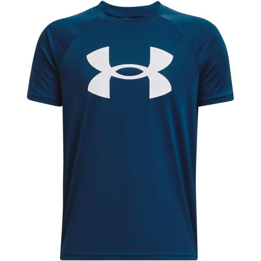 imageUnder Armour Boys Tech Hybrid Printed Fill ShortSleeve TShirt426 Varsity Blue   White