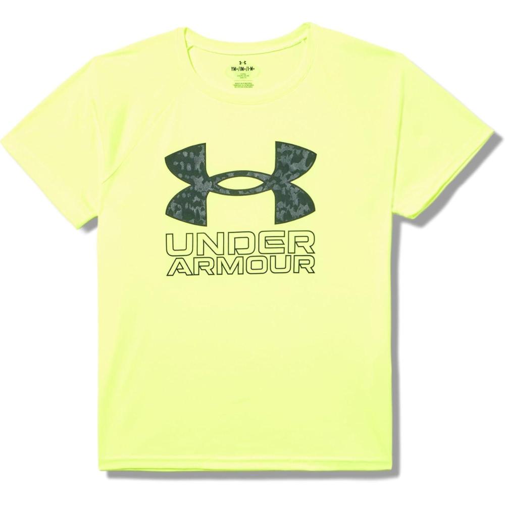 imageUnder Armour Boys Tech Hybrid Printed Fill ShortSleeve TShirt732 High Vis Yellow   Black