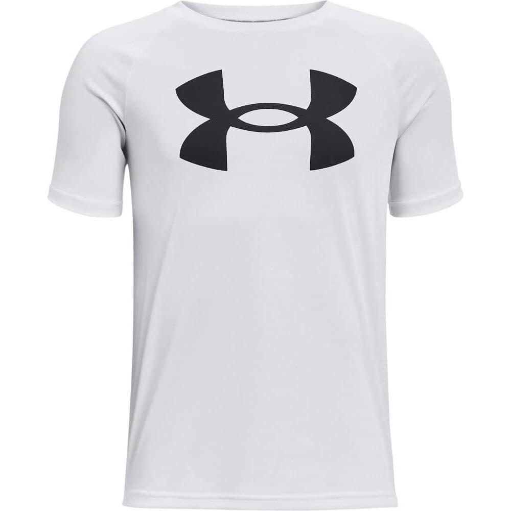 imageUnder Armour Boys Tech Hybrid Printed Fill ShortSleeve TShirtWhite 100Black
