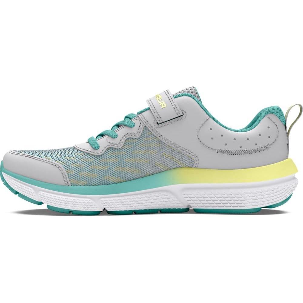 imageUnder Armour Girls Pre School Assert 10 Alternate Closure Sneaker102 Halo GrayRadial TurquoiseSonic Yellow