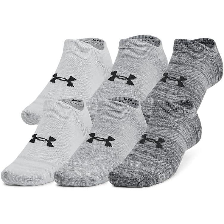 imageUnder Armour Kids Essential 20 Lightweight No Show Socks 6Pack025 Castlerock  Castlerock  Anthracite