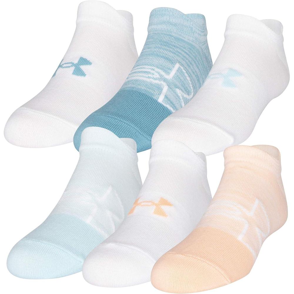 imageUnder Armour Kids Essential 20 Lightweight No Show Socks 6PackPlayful Peach Assorted