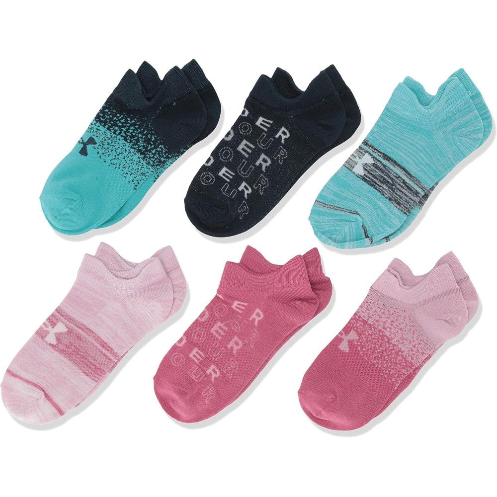 imageUnder Armour Kids Essential 20 Lightweight No Show Socks 6PackWhiteBlue Dip