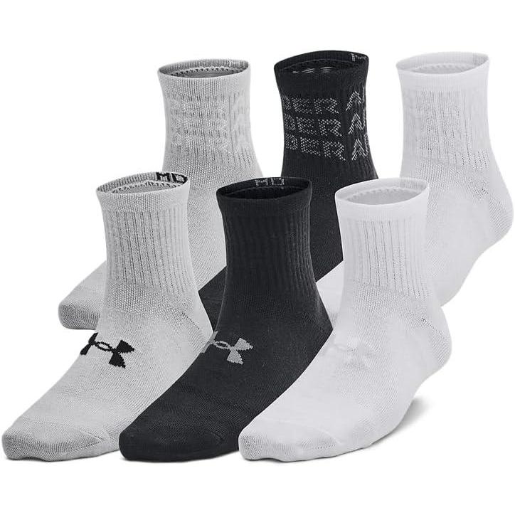 imageUnder Armour Kids Youth Essential Quarter Socks 6Pack001 Black  Black  Mod Gray