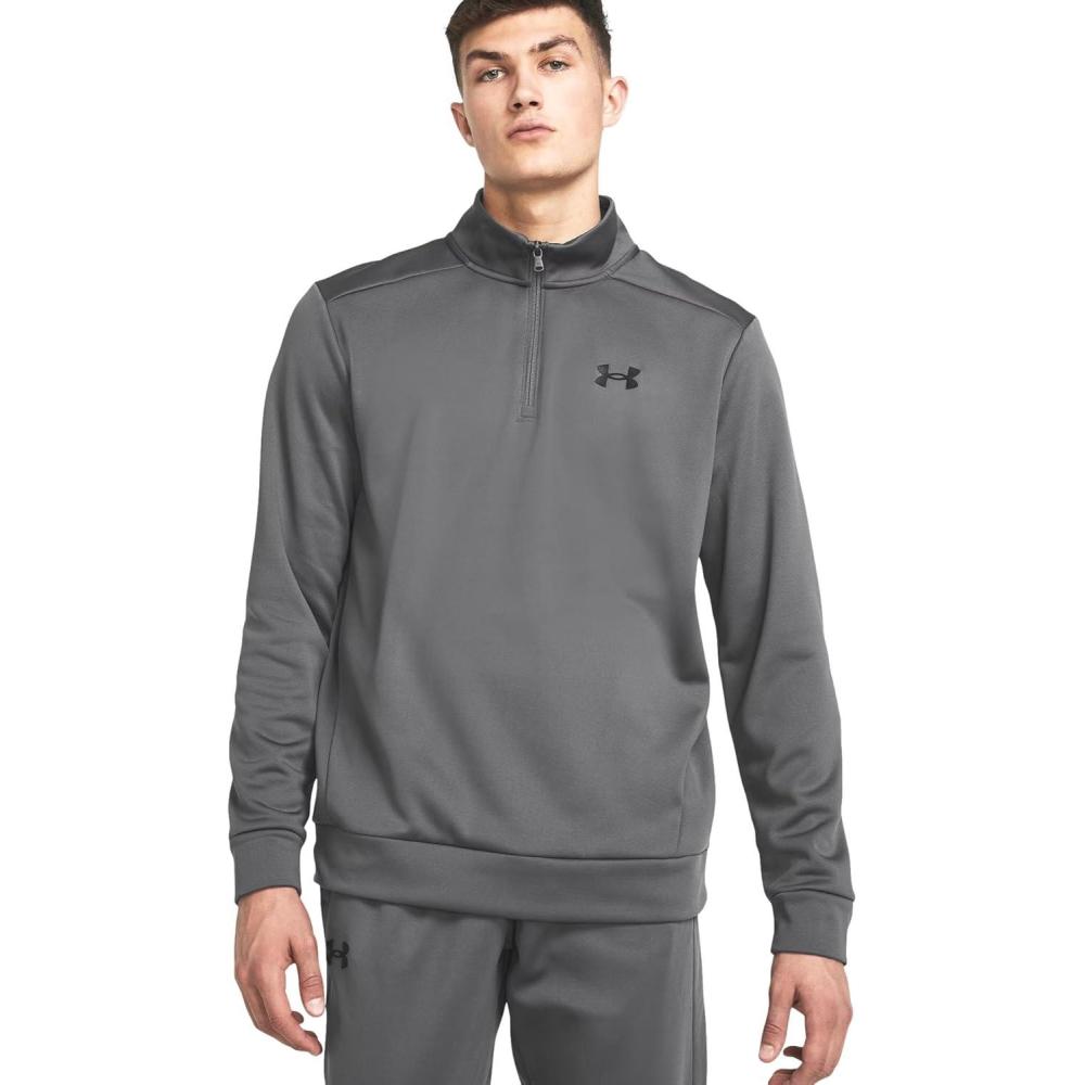 imageUnder Armour Mens Armourfleece 14 ZipCastlerockBlack